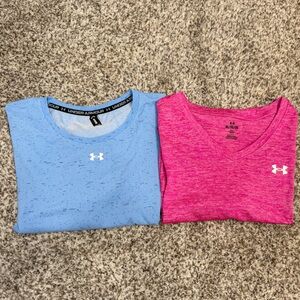 Under Armour Blue and Pink T-Shirts